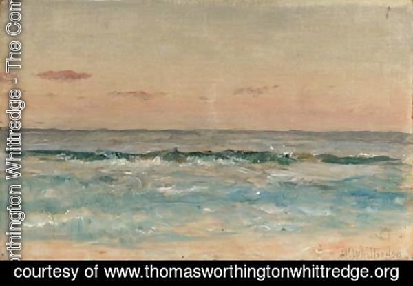 Thomas Worthington Whittredge - Waves Rolling in on a Sandy Beach