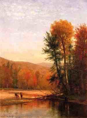 Thomas Worthington Whittredge - Deer in an Autumn Landscape
