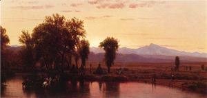 Thomas Worthington Whittredge - Indians Crossing the Platte River